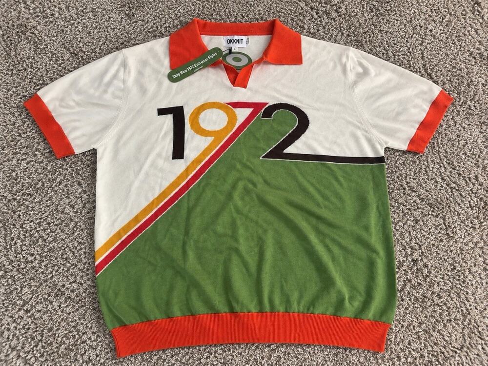 Oxknit Retro 1972 Graphic Short Sleeve Polo Sweater 2XL